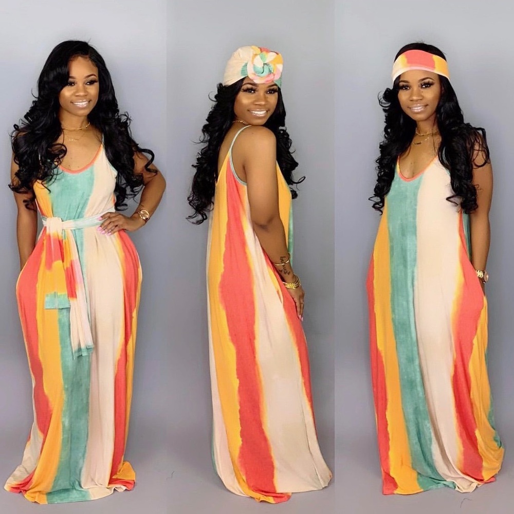 Boutique Maxi Dress with headscarf